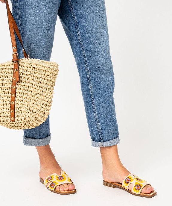 Mules femme plates dessus en crochet  vue1 - GEMO (CASUAL) - GEMO