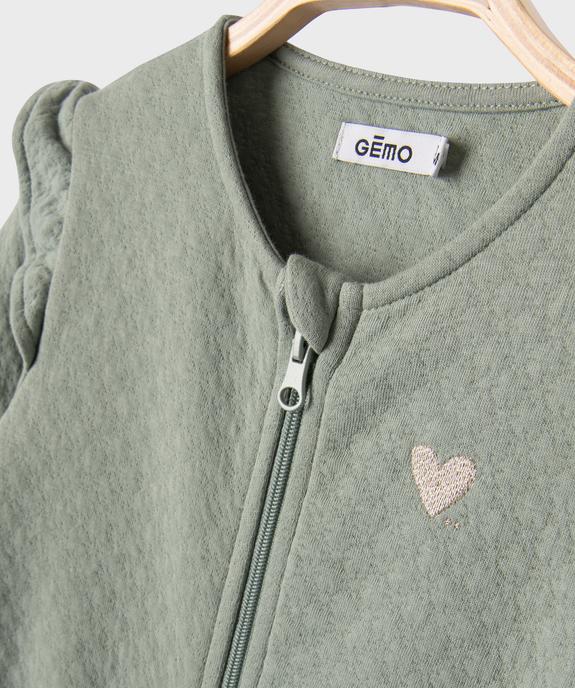 Sweat zippé avec volants sur les épaules bébé fille vue2 - GEMO(BEBE DEBT) - GEMO