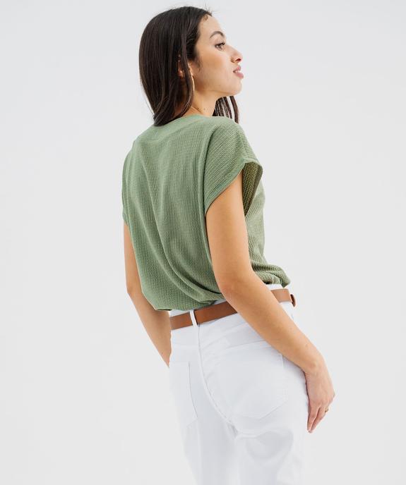 Tee-shirt manches courtes à col V femme vue3 - GEMO 4G FEMME - GEMO