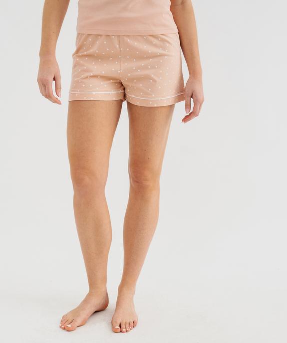 Bas de pyjama short à motifs coeurs femme vue2 - GEMO 4G FEMME - GEMO