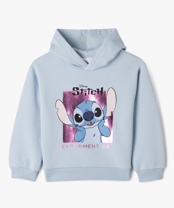 Sweat à capuche imprimé Stitch brillant fille - Disney vue1 - LILO & STITCH - GEMO