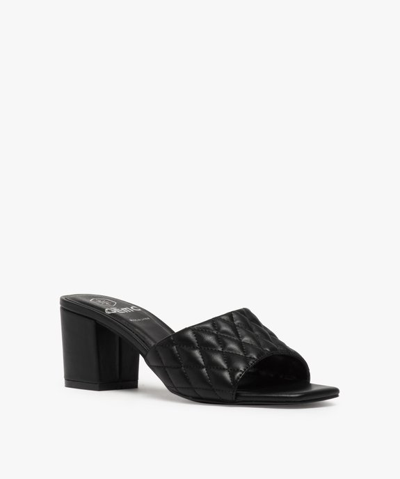 Mules femme à talon carré et dessus matelassé vue2 - GEMO(URBAIN) - GEMO