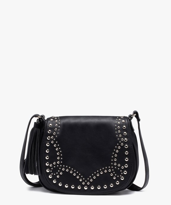 Sac femme forme besace avec clous métalliques vue1 - GEMO (ACCESS) - GEMO