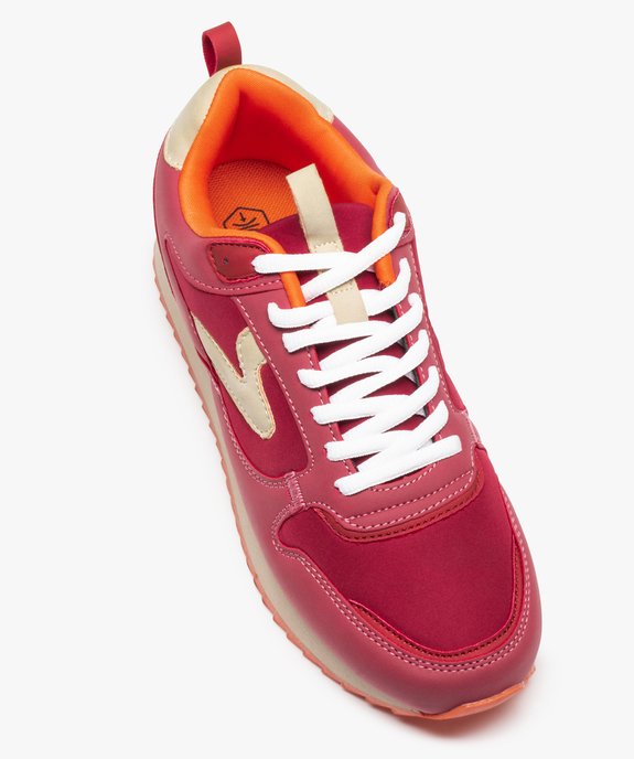Baskets femme retro-running colorées à lacets vue5 - GEMO (SPORTSWR) - GEMO