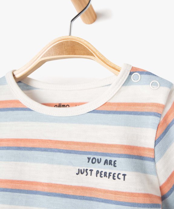 Pyjashort bébé 2 pièces à rayures vue2 - GEMO(BB COUCHE) - GEMO