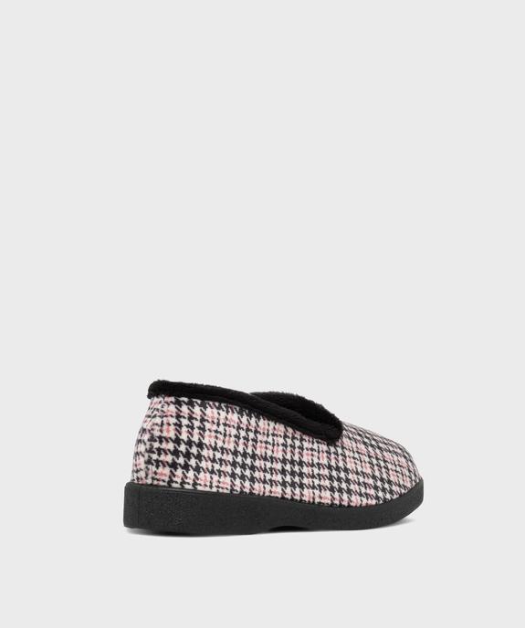 Chaussons femme pantoufles confort à motif Vichy vue10 - G'FLEX - GEMO