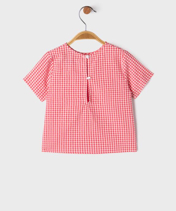 Blouse à manches courtes motif vichy bébé fille vue5 - GEMO(BEBE DEBT) - GEMO