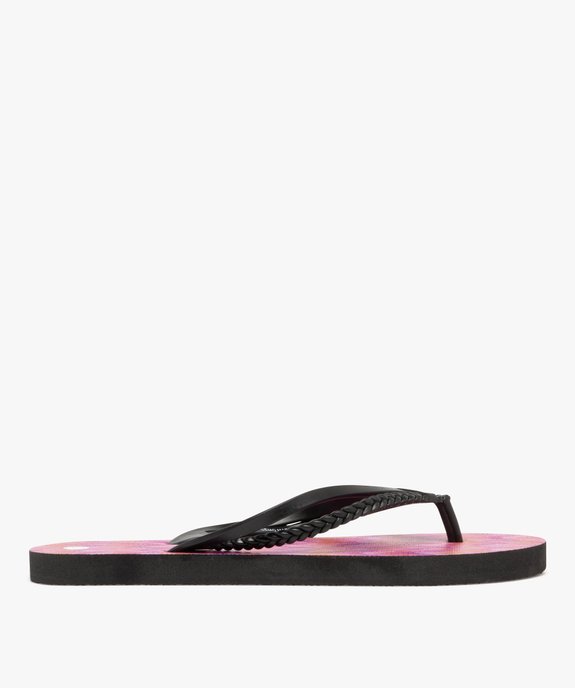 Tongs femme à brides fantaisie détail tressé et à semelle imprimée vue2 - GEMO (PLAGE) - GEMO