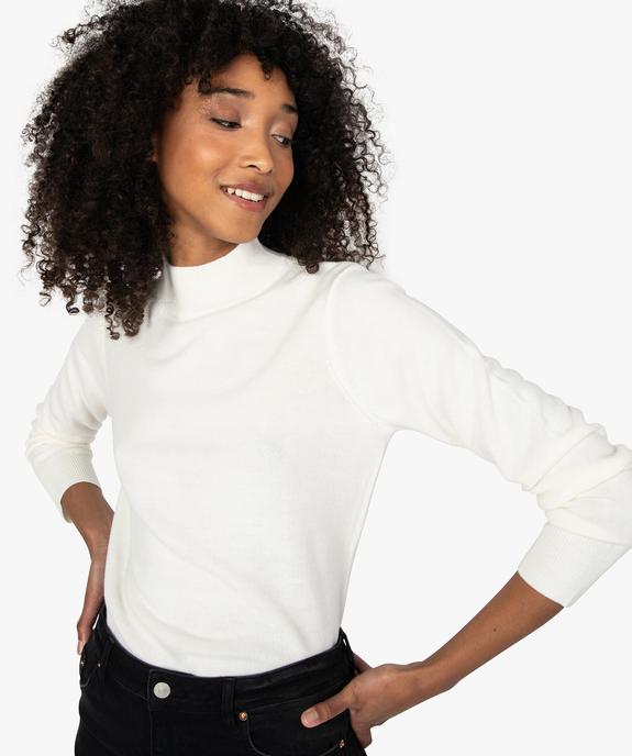 Pull femme col montant coloris uni vue2 - GEMO (MAILLE) - GEMO