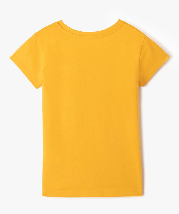 Tee-shirt fille à manches courtes avec large motif girly vue3 - GEMO (ENFANT) - GEMO