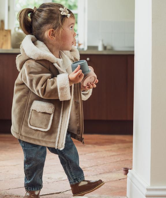 Manteau à capuche en velours doublure chaude bébé fille vue13 - GEMO(BEBE DEBT) - GEMO