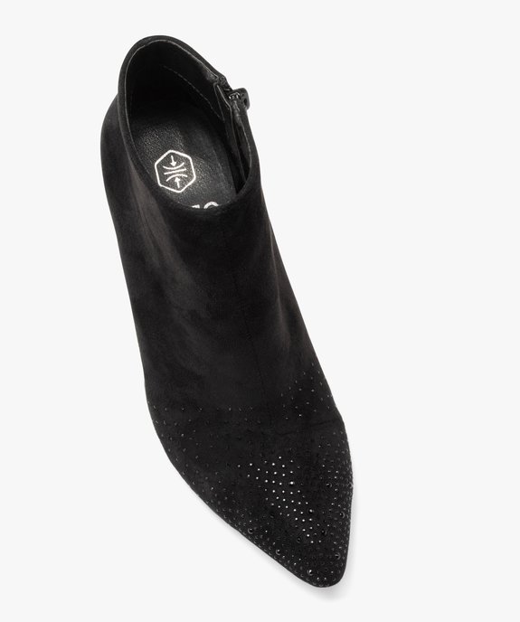 Boots femme à talon en suédine avec strass vue5 - GEMO(URBAIN) - GEMO