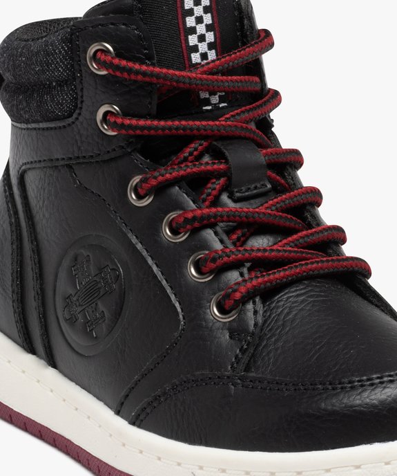 Baskets garçon mid-cut unies à col en toile vue6 - GEMO 4G GARCON - GEMO