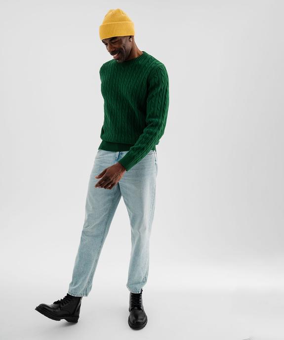 Pull col rond en coton à torsades homme vue4 - GEMO (HOMME) - GEMO