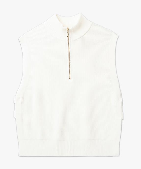 Pull sans manches avec col zippé femme vue4 - GEMO 4G FEMME - GEMO