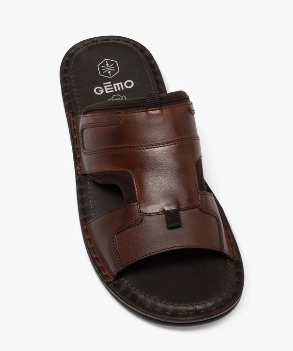 Mules homme causal dessus en cuir ajouré vue5 - GEMO (CASUAL) - GEMO