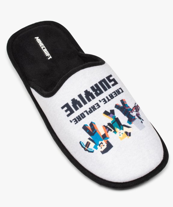 Chaussons enfant mules en velours imprimé - Minecraft vue5 - MINECRAFT - GEMO