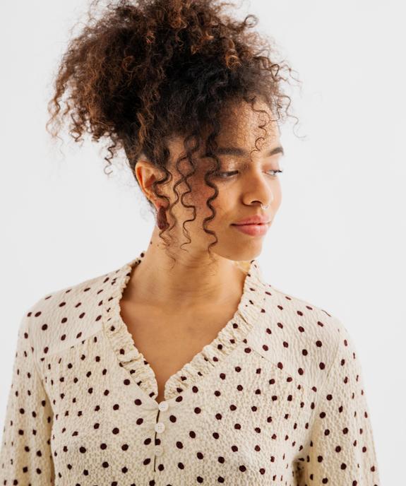 Blouse manches longues volantée femme vue2 - GEMO(FEMME PAP) - GEMO