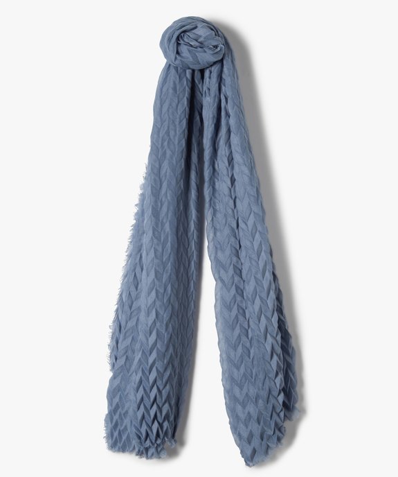 Foulard femme uni à motif gaufré vue1 - GEMO (ACCESS) - GEMO