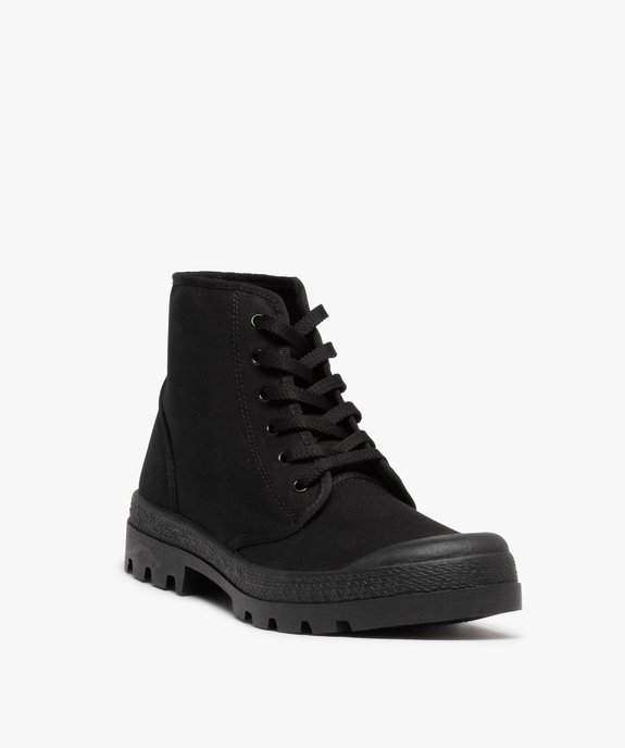 Baskets homme montantes en toile et semelle crantée vue2 - GEMO (CASUAL) - GEMO