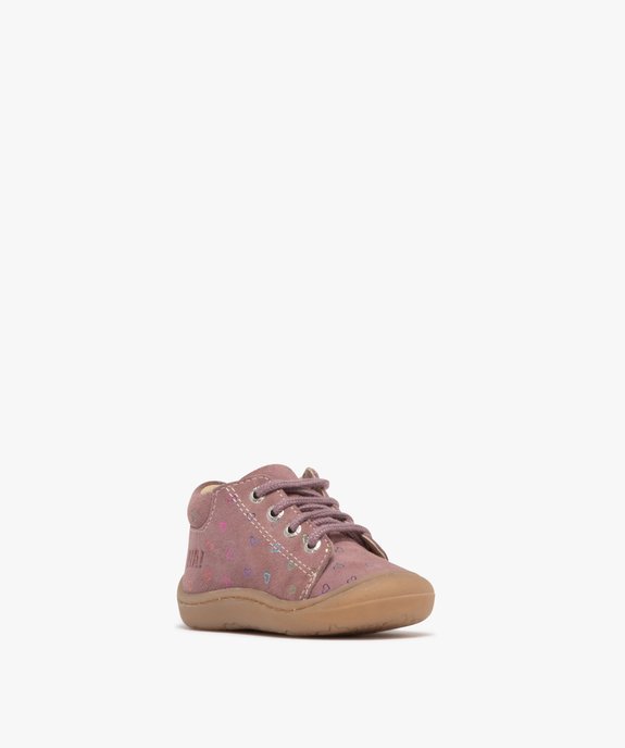 Chaussures premiers pas en cuir avec détails brillants bébé fille - NA! vue2 - NA! GEMO FOR GOOD - GEMO