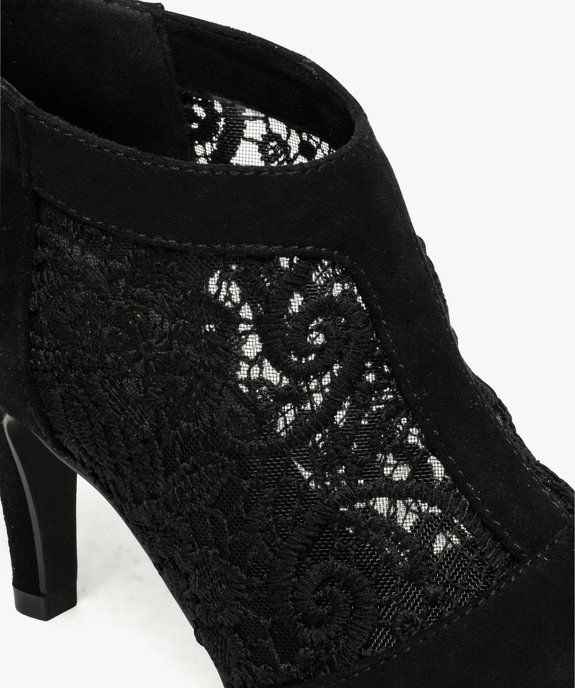 Low boots à talons avec empiècement dentelle vue6 - GEMO(URBAIN) - GEMO