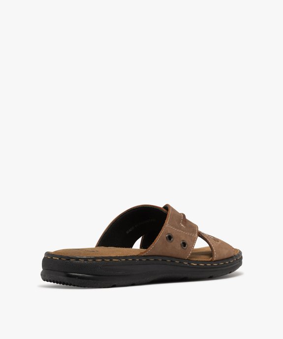 Sandale confort avec brides en cuir croisées homme vue4 - G'FLEX - GEMO