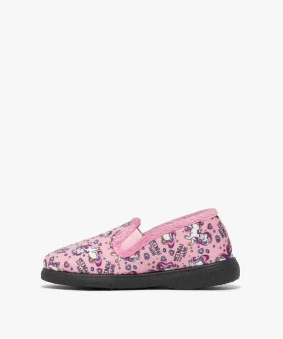 Chaussons fille pantoufles en velours motif licorne vue5 - GEMO 4G FILLE - GEMO