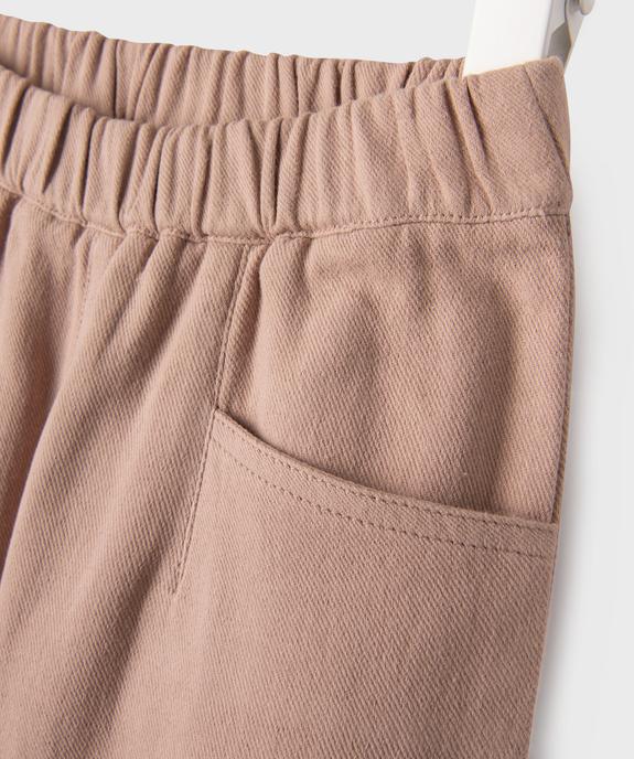 Pantalon large en coton avec taille élastique bébé fille vue2 - GEMO(BEBE DEBT) - GEMO