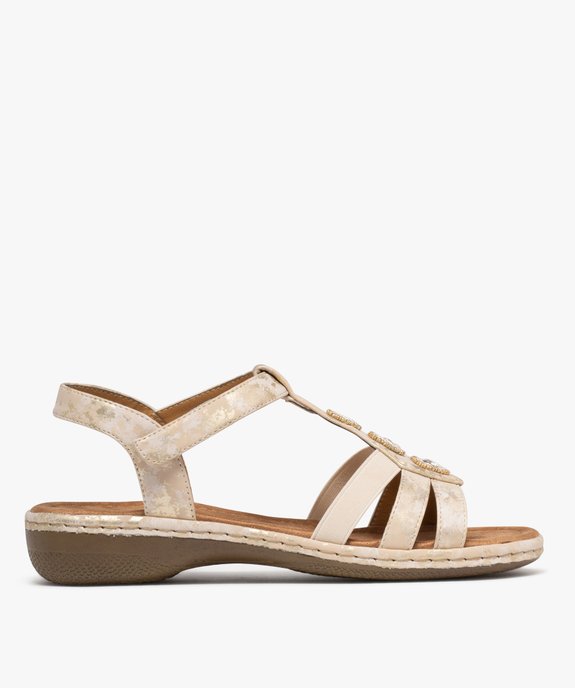 Sandales confort légères à petit talon et bride scratch femme vue1 - SOFTRELAX - GEMO