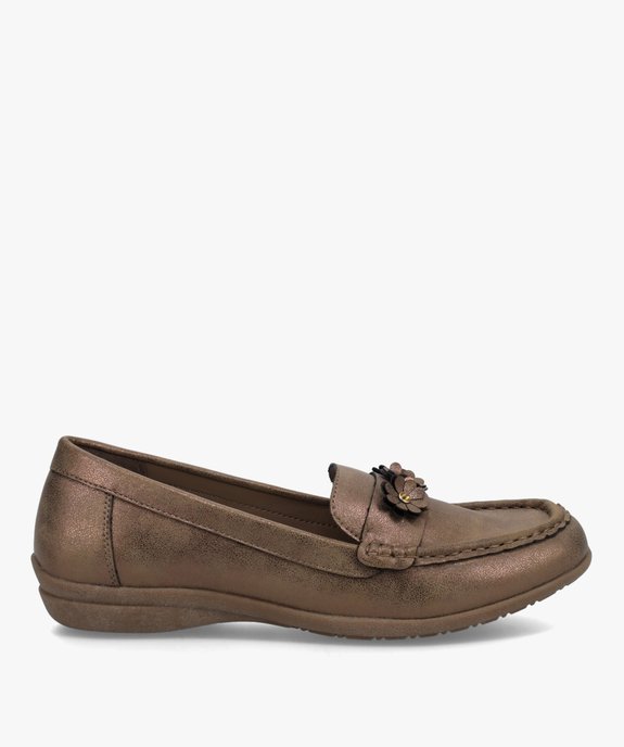 Mocassins femme confort unis ornés de fleurs et strass vue1 - GEMO (CONFORT) - GEMO