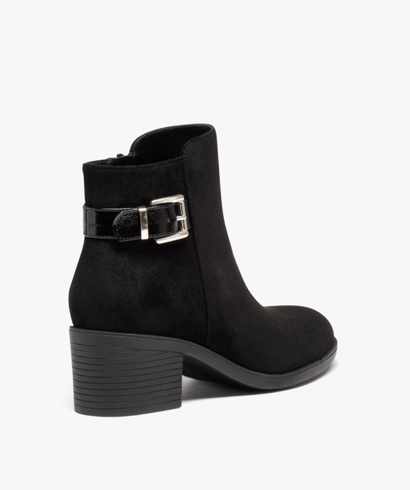 Boots femme à talon carré avec zip et bride décorative vue4 - GEMO(URBAIN) - GEMO