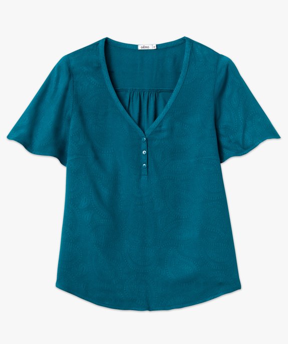 Blouse femme manches courtes en viscose fluide  vue4 - GEMO 4G FEMME - GEMO