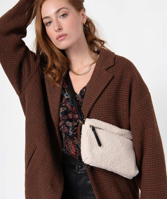 Sac femme en sherpa porté travers vue4 - GEMO (ACCESS) - GEMO