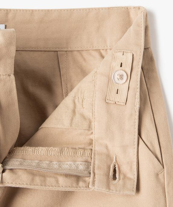 Pantalon chino en coton à revers garçon vue2 - GEMO 4G GARCON - GEMO