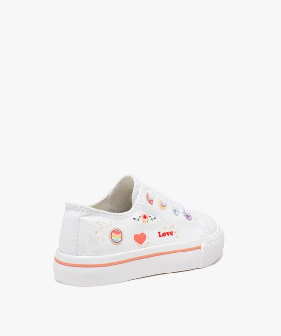 Tennis fille en toile imprimée fermeture lacets élastiques vue4 - GEMO 4G FILLE - GEMO