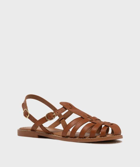 Sandales à brides esprit fisherman en cuir femme - LuluCastagnette vue2 - LULUCASTAGNETTE - GEMO