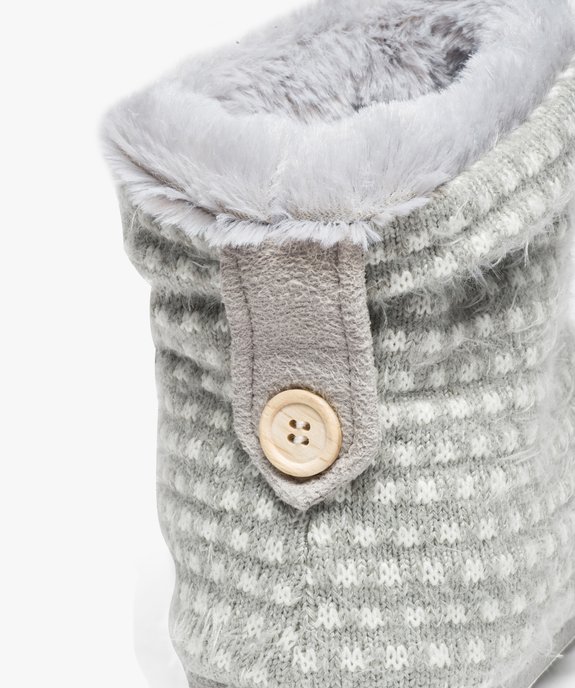 Chaussons montants  tricot bicolore vue6 - GEMO(HOMWR FEM) - GEMO