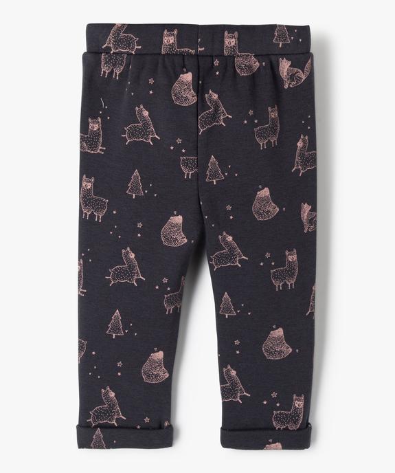 Pantalon bébé fille en maille avec intérieur peluche vue4 - GEMO(BEBE DEBT) - GEMO