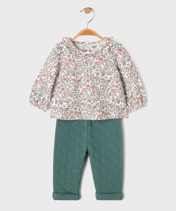 Ensemble 2 pièces bébé fille : body et pantalon vue1 - GEMO(BB COUCHE) - GEMO