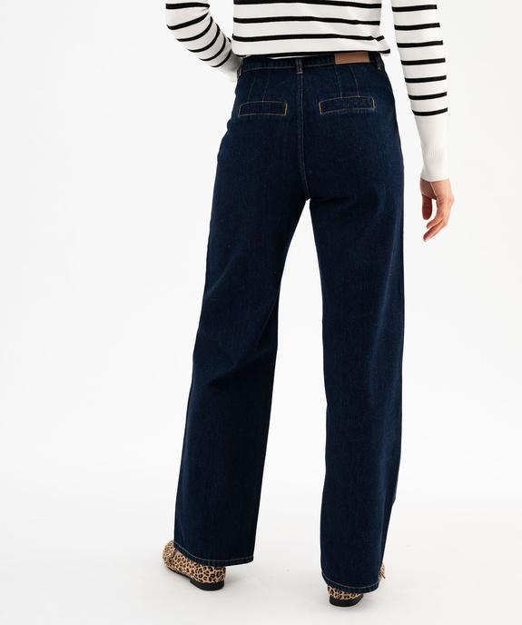 Jean wide leg en coton à poches plaquées femme vue3 - GEMO 4G FEMME - GEMO