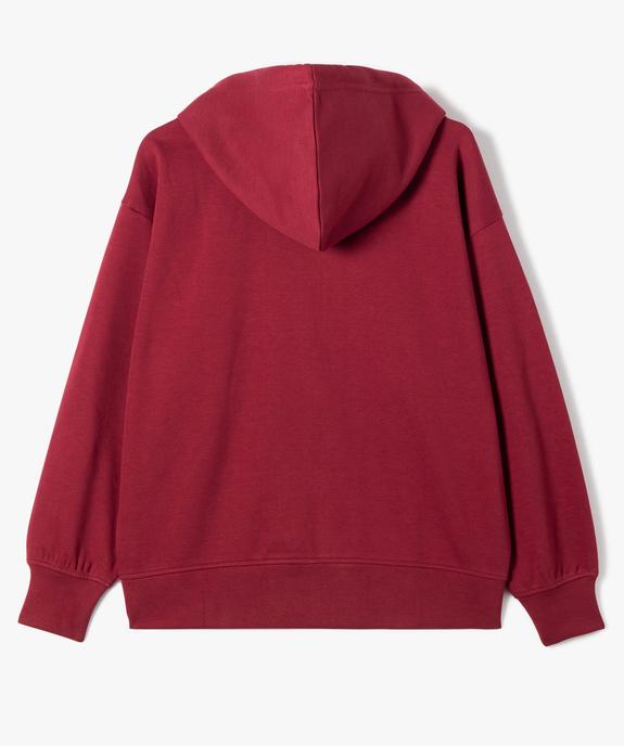 Sweat zippé à capuche coupe large fille vue4 - GEMO (JUNIOR) - GEMO