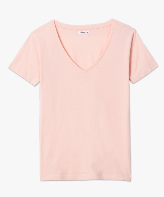 Tee-shirt femme avec large col V vue4 - GEMO(FEMME PAP) - GEMO