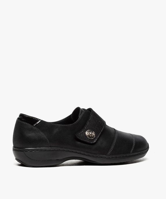 Derbies femme confort en cuir fermeture scratch vue4 - GEMO (CONFORT) - GEMO
