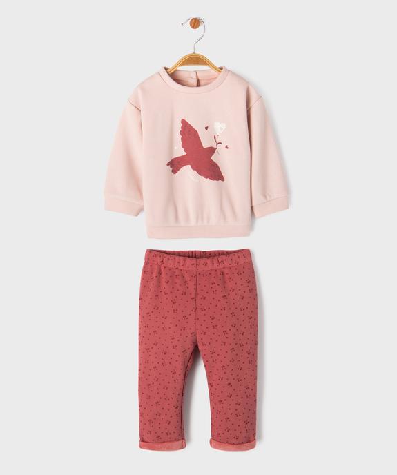 Ensemble 2 pièces sweat + pantalon chauds bébé fille vue1 - GEMO(BEBE DEBT) - GEMO