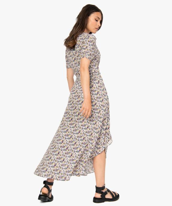 Robe femme longue à manches courtes vue3 - GEMO(FEMME PAP) - GEMO