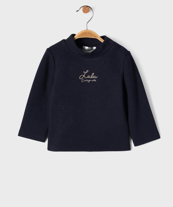Tee-shirt manches longues chaud en maille côtelée bébé fille - LuluCastagnette vue1 - LULUCASTAGNETTE - GEMO