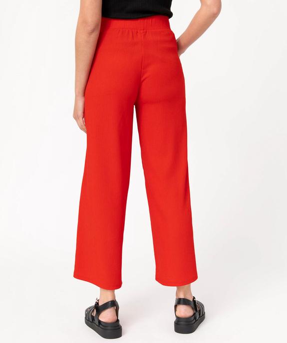 Pantacourt femme ample en maille texturée extensible vue3 - GEMO(FEMME PAP) - GEMO