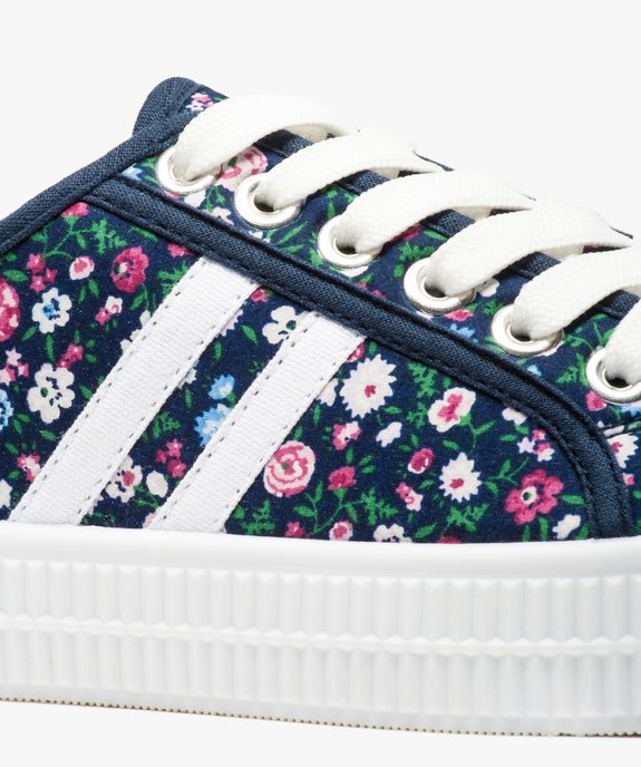 Baskets femme à lacets dessus toile imprimée fleurs vue6 - GEMO (SPORTSWR) - GEMO