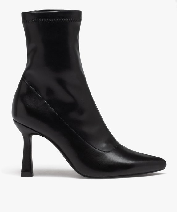 Boots femme unies à talon haut avec col élastique vue1 - GEMO(URBAIN) - GEMO